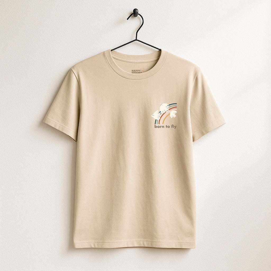 Birds & Rainbow T-shirt · Born to fly