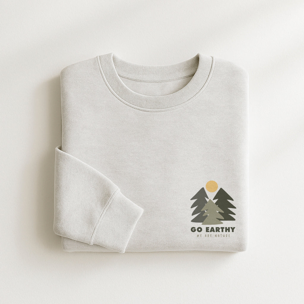 Organic Cotton Sweatshirt ·Woods Boxy Sweatshirt Go Earthy