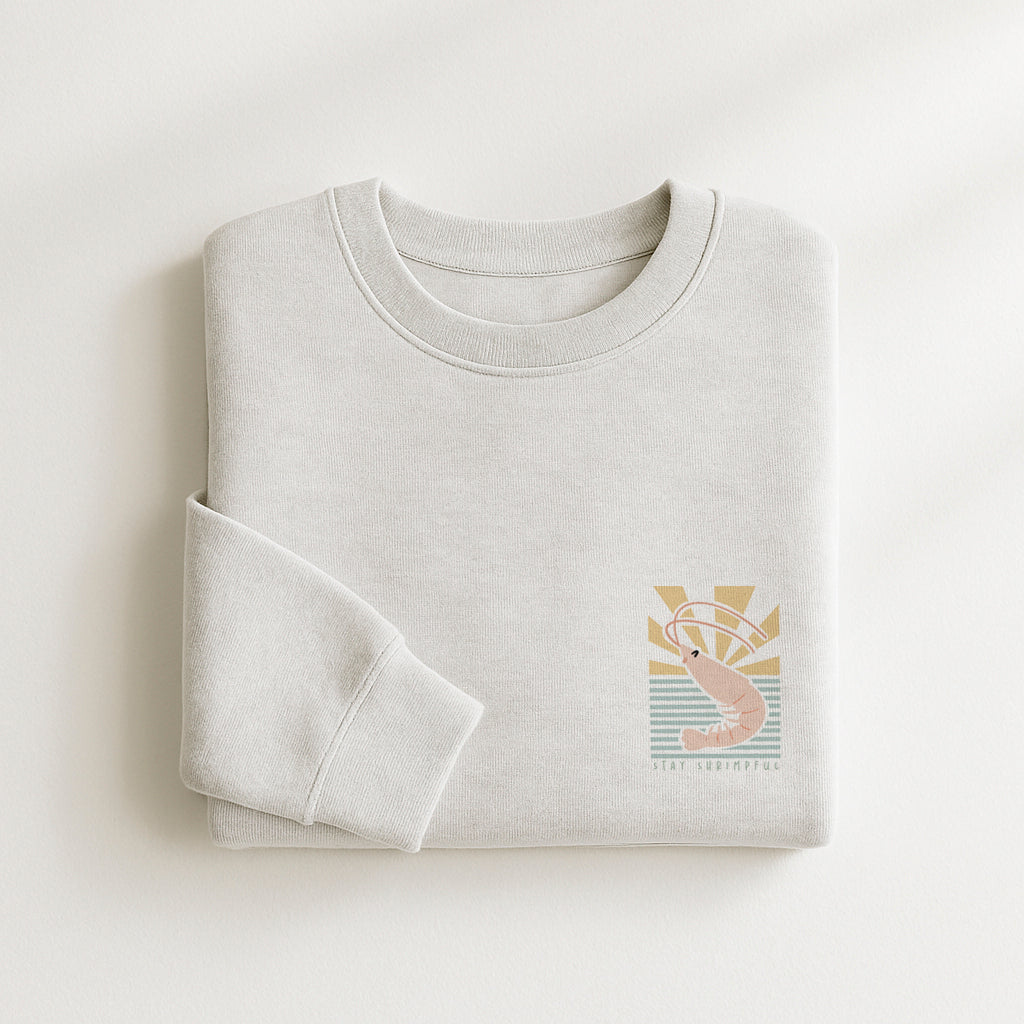 Organic Cotton Sweatshirt ·Shrimp Boxy Sweatshirt Stay Shrimpful
