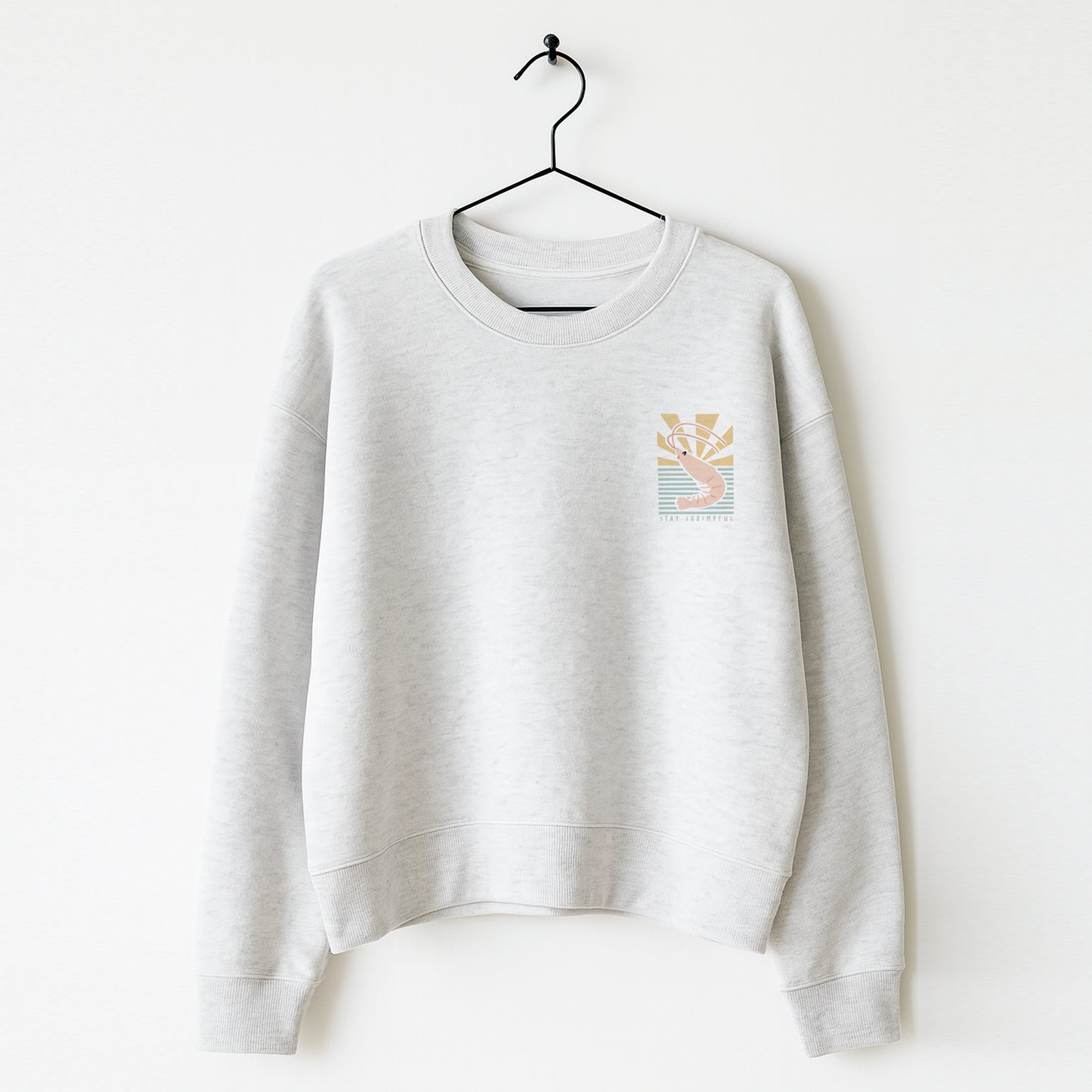 Organic Cotton Sweatshirt ·Shrimp Boxy Sweatshirt Stay Shrimpful