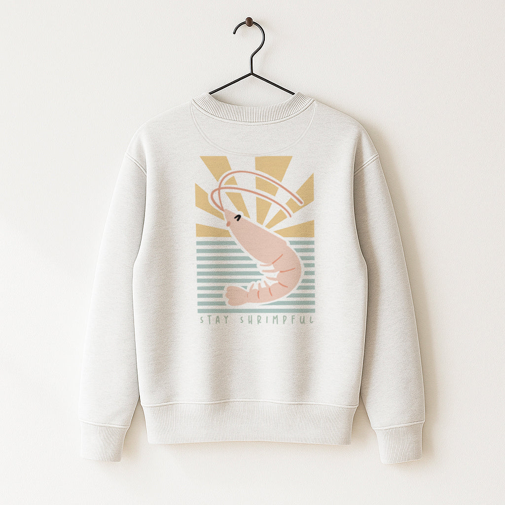 Organic Cotton Sweatshirt ·Shrimp Boxy Sweatshirt Stay Shrimpful