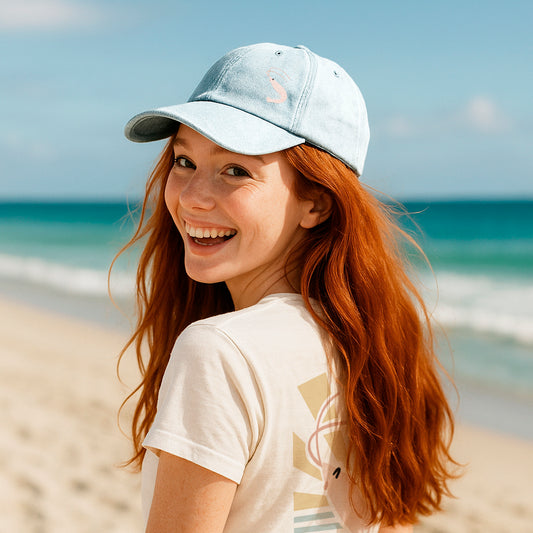 Shrimp Embroidered Denim Hat