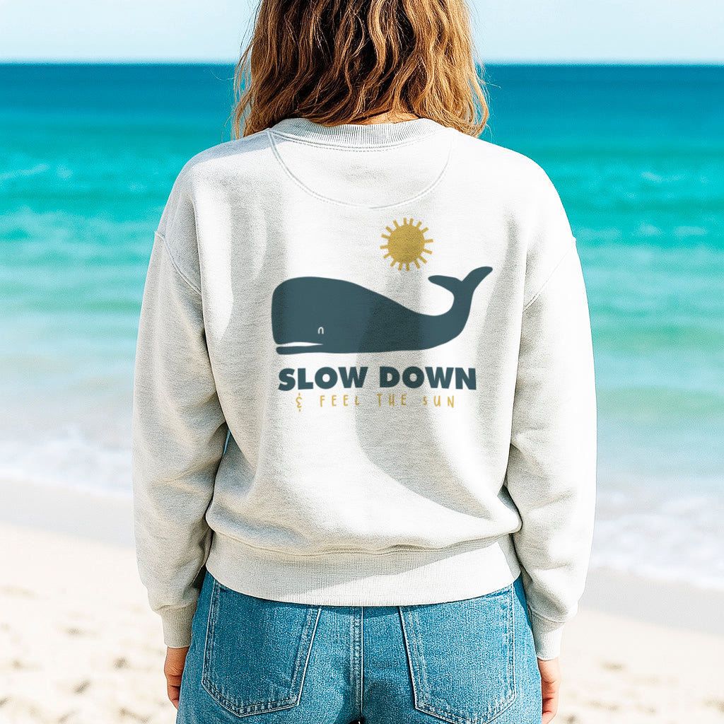 Organic Cotton Sweatshirt · Sperm Whale Boxy Sweatshirt Slow Down