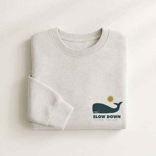 Organic Cotton Sweatshirt · Sperm Whale Boxy Sweatshirt Slow Down