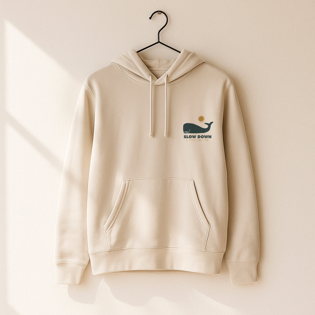 Sperm Whale Eco-friendly Hoodie · Slow Down
