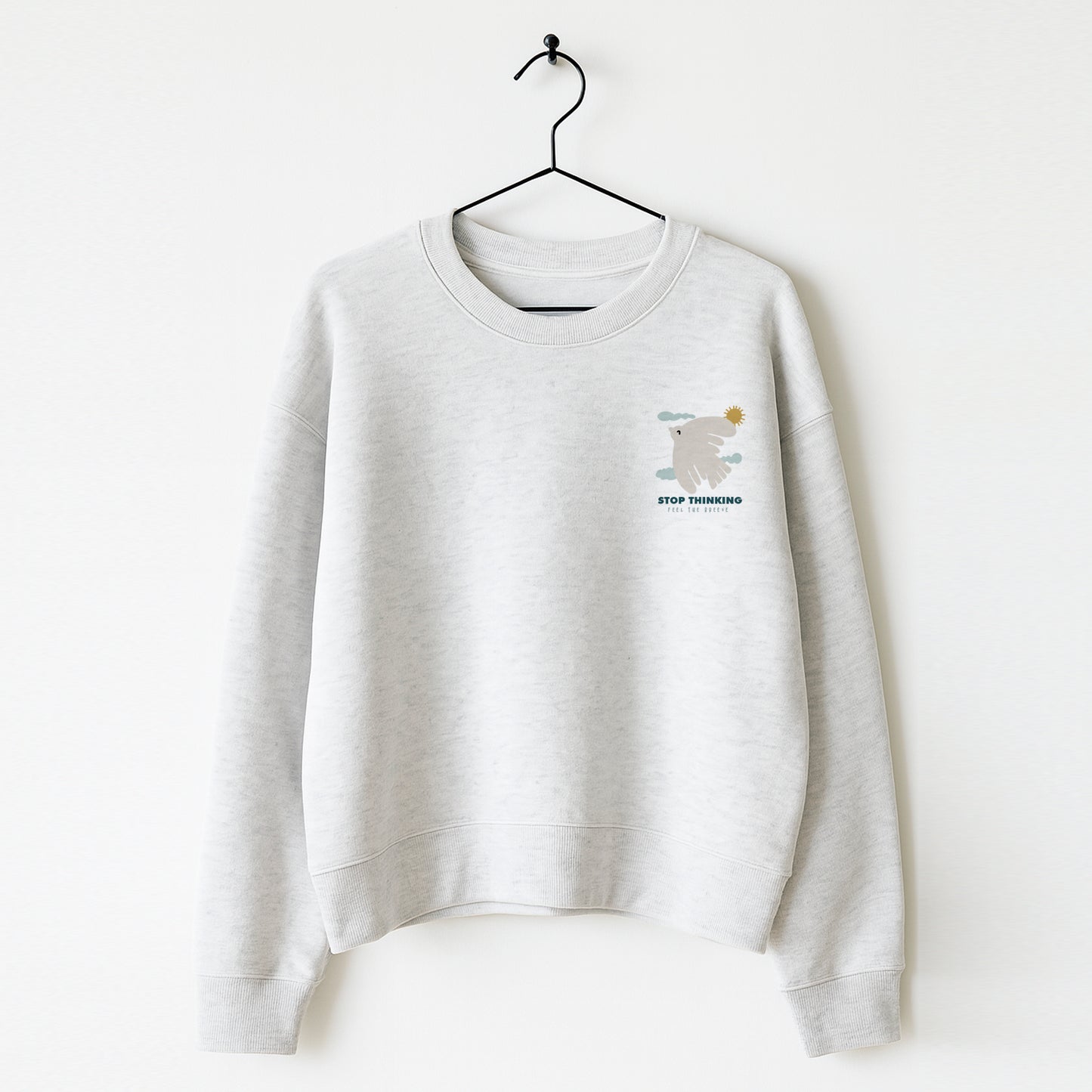 Organic Cotton Sweatshirt · Bird Boxy Sweatshirt Stop Thinking