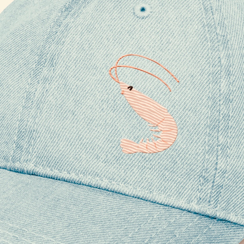Shrimp Embroidered Denim Hat