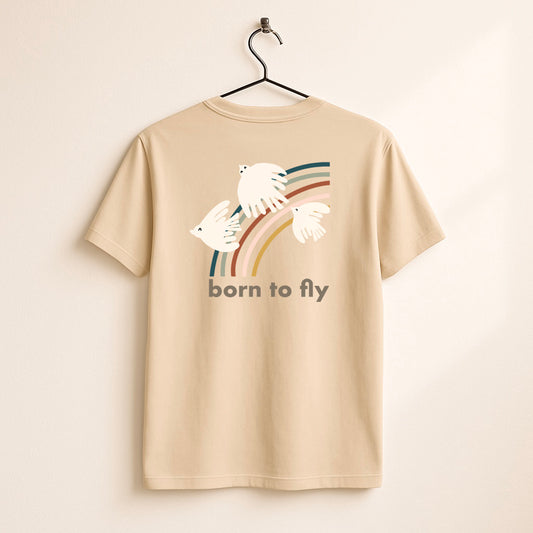 Birds & Rainbow T-shirt  · Born to fly