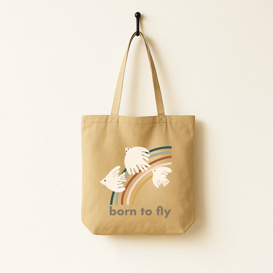 Born To Fly ·Birds & Rainbow Tote Bag  Born to Fly