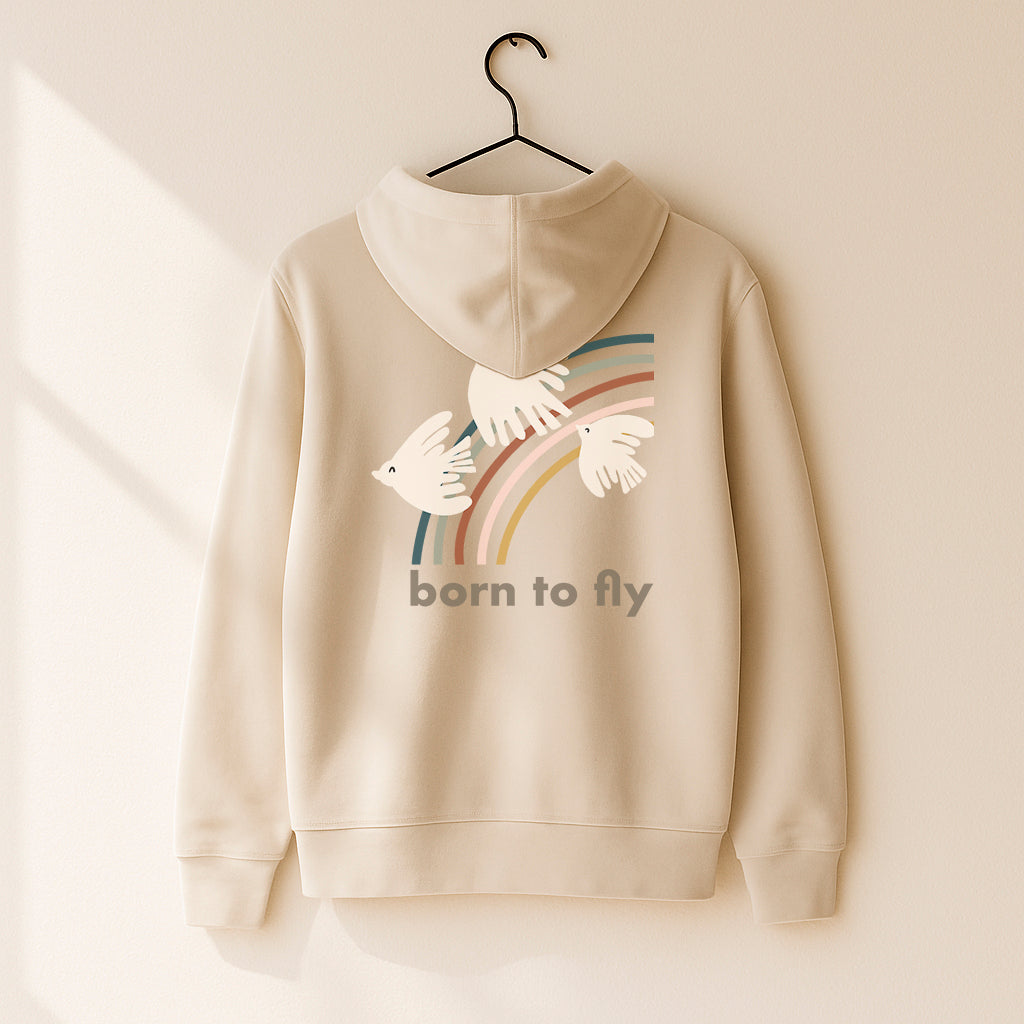 Birds & Rainbow Eco-friendly Hoodie · Born to Fly