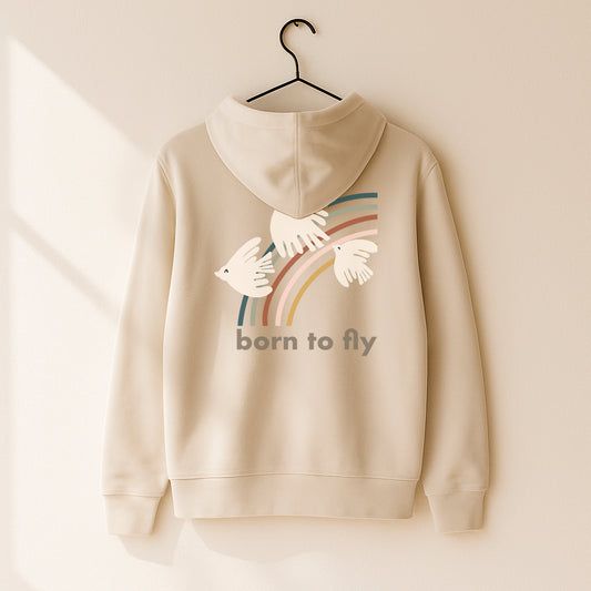 Birds & Rainbow Eco-friendly Hoodie · Born to Fly