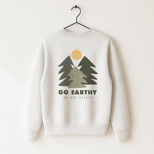 Organic Cotton Sweatshirt ·Woods Boxy Sweatshirt  Go Earthy