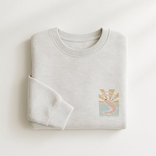 Organic Cotton Sweatshirt ·Shrimp Boxy Sweatshirt  Stay Shrimpful