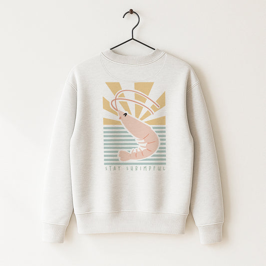 Organic Cotton Sweatshirt ·Shrimp Boxy Sweatshirt  Stay Shrimpful