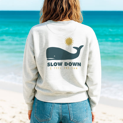 Organic Cotton Sweatshirt · Sperm Whale Boxy Sweatshirt  Slow Down