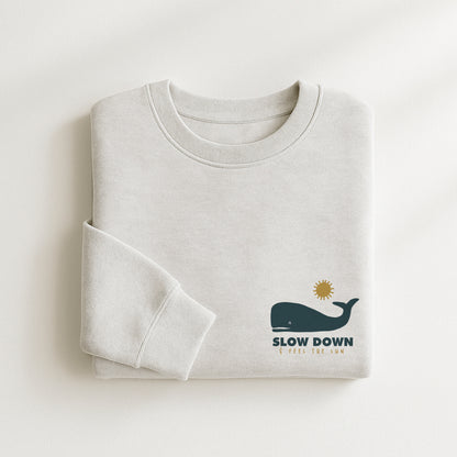 Organic Cotton Sweatshirt · Sperm Whale Boxy Sweatshirt  Slow Down