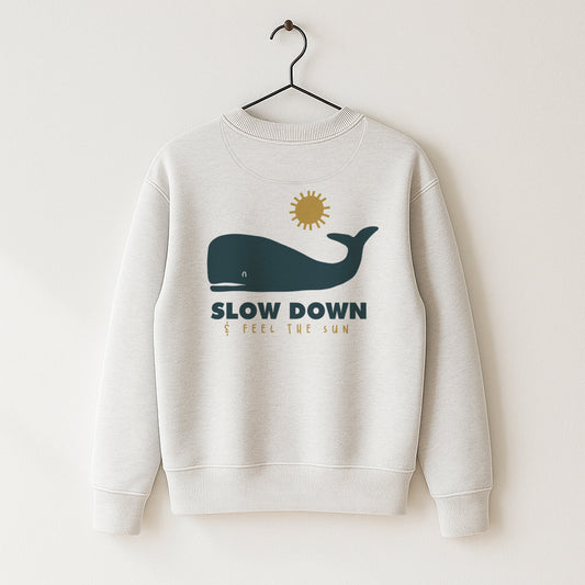 Organic Cotton Sweatshirt · Sperm Whale Boxy Sweatshirt  Slow Down