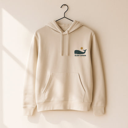 Sperm Whale Eco-friendly Hoodie · Slow Down