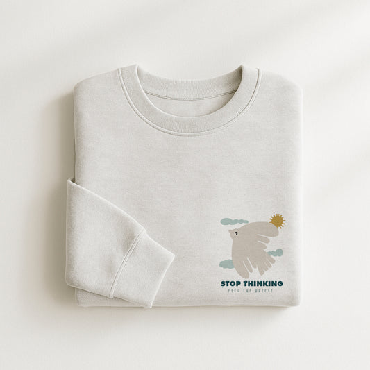 Organic Cotton Sweatshirt · Bird Boxy Sweatshirt  Stop Thinking