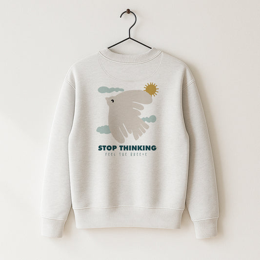 Organic Cotton Sweatshirt · Bird Boxy Sweatshirt  Stop Thinking
