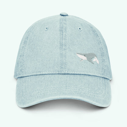 Blue Whale Embroidered Denim Hat