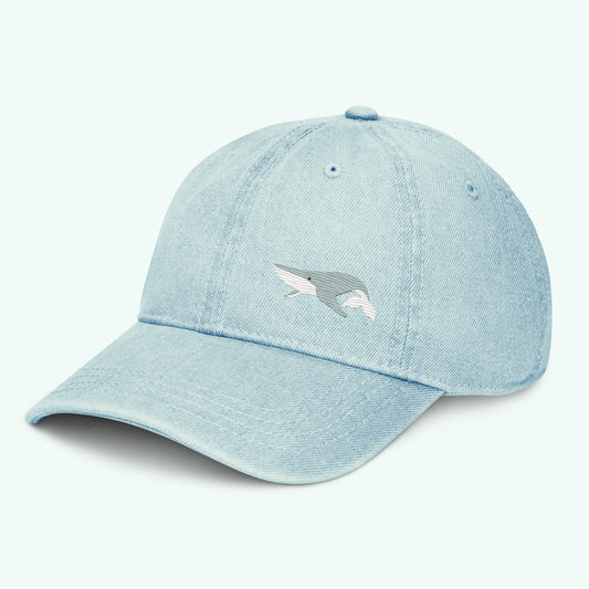 Blue Whale Embroidered Denim Hat